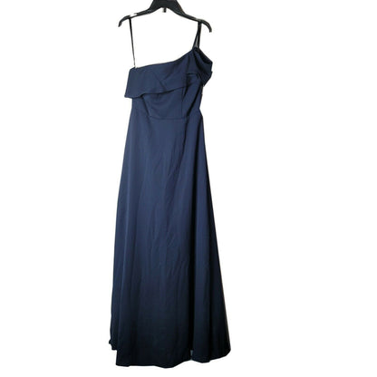 Hayley Paige Occasions Formal maxi Dress Sleeveless One-Shoulder Neckline Blue Size 6