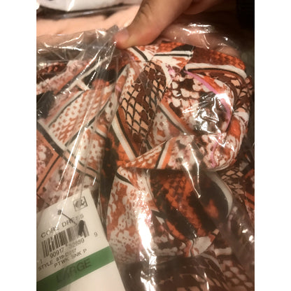 Thalia Sodi NWT Women's Ruffled Wrap Dress Patchwork Snake Size Large