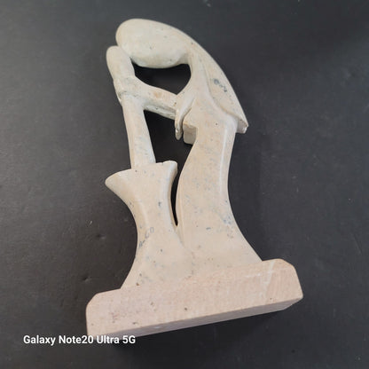 Soapstone Goiania Brazil Statue Handcarved Woman Churn Mortar Pestle