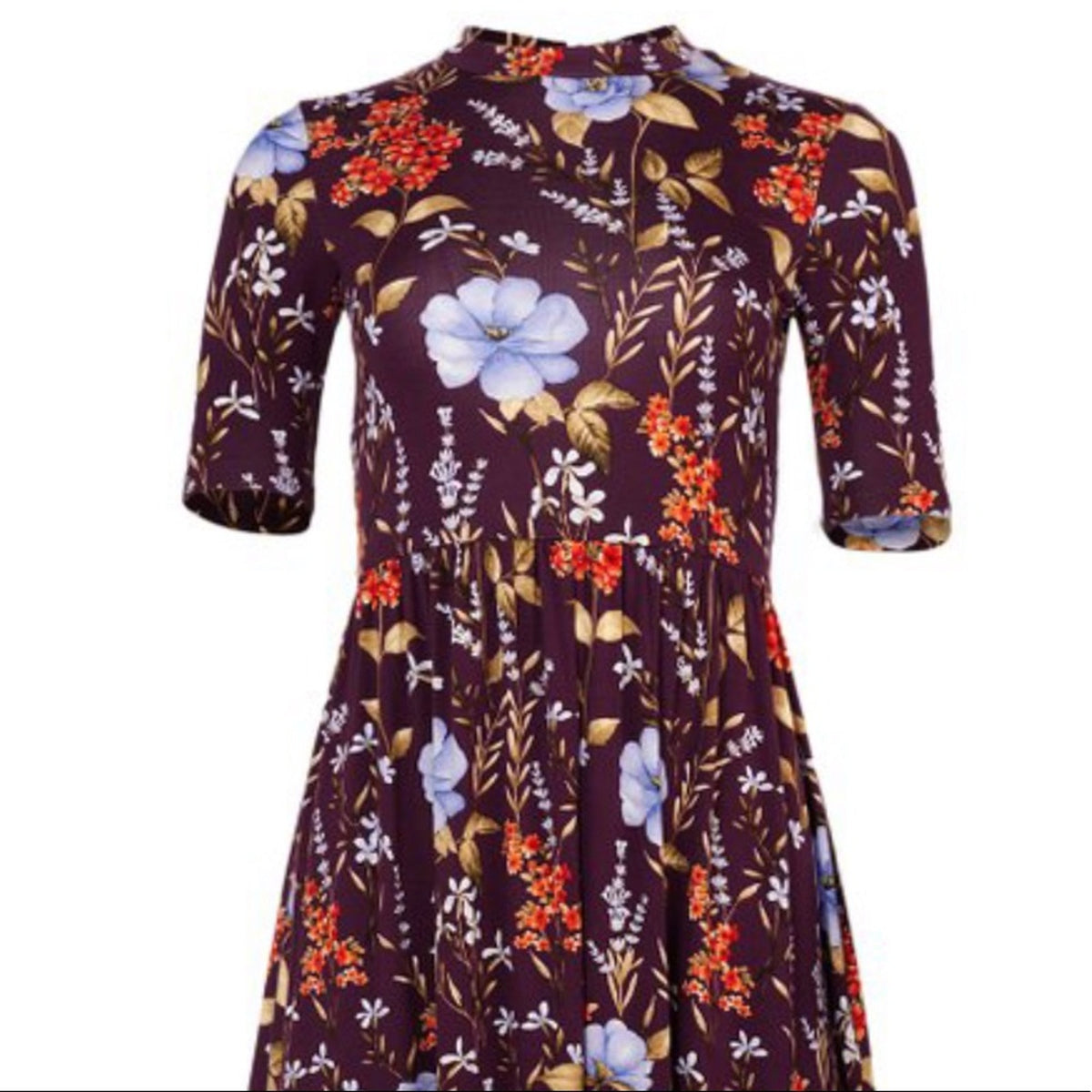 Forever 21 NEW Purple & Orange Floral Dress Size Medium new skater style