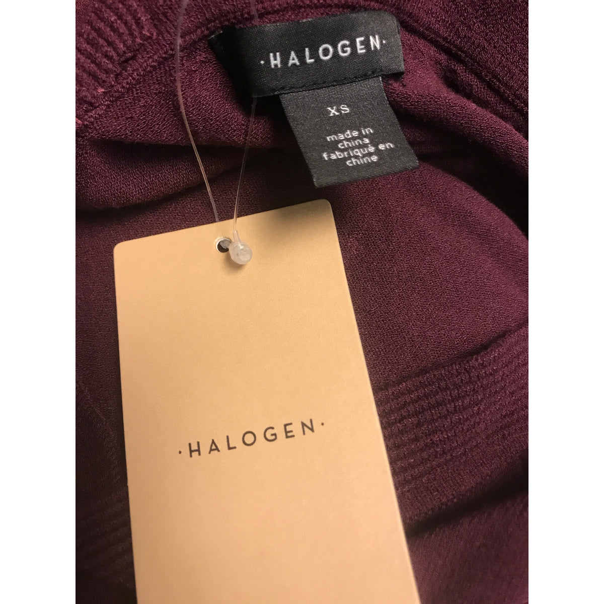 Halogen NWT Burgundy Pullover Cold Shoulder V-Neck Sweater XS