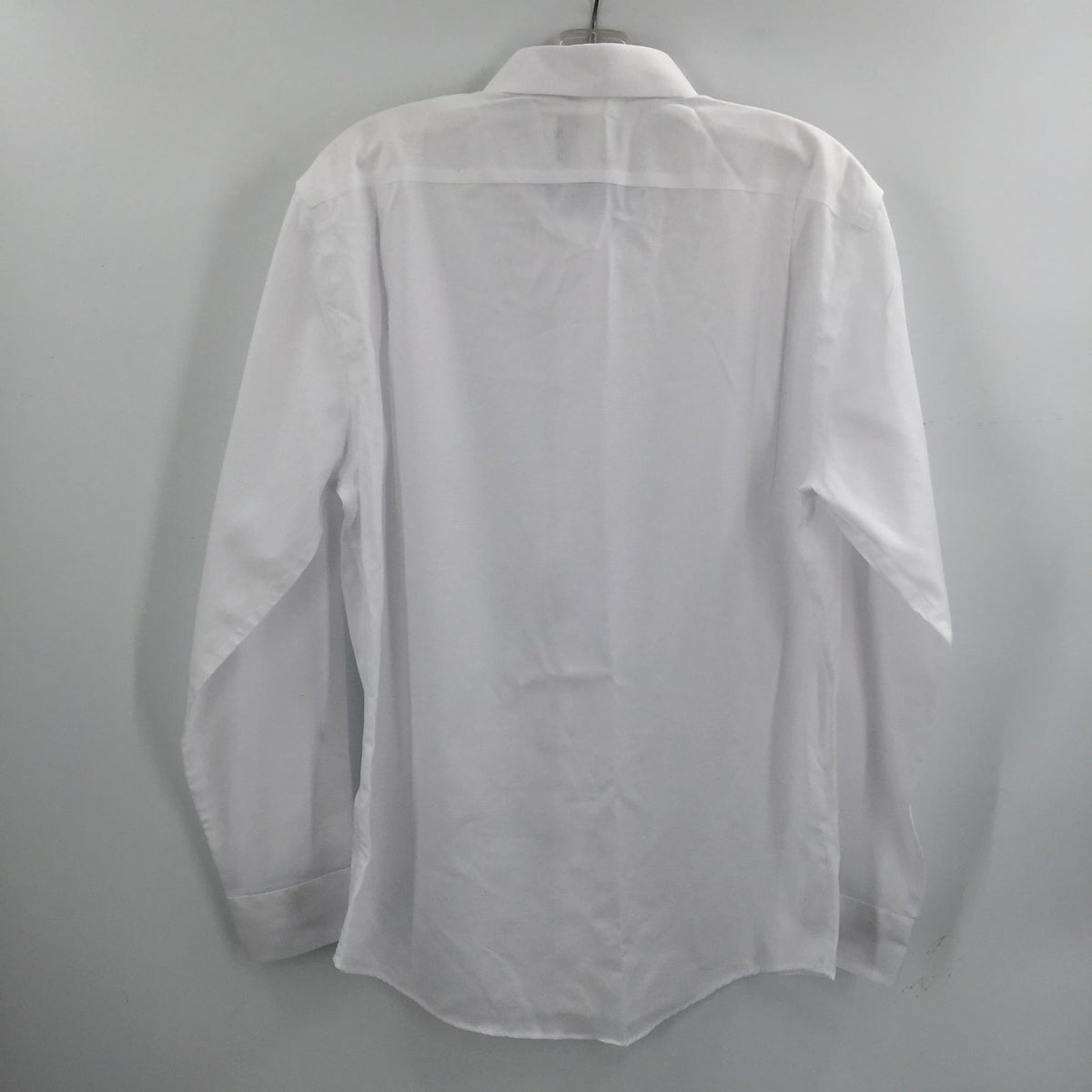 NORDSTROM  17" MEN'S SHOP Trim Fit Non-iron Dress Shirt In White Triangle Dobby