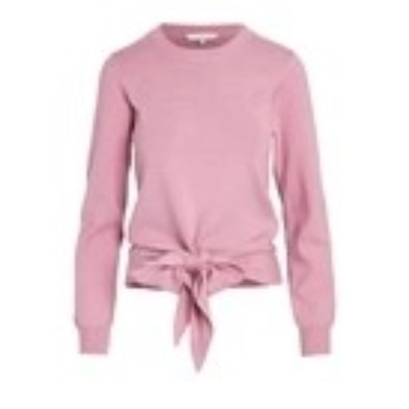 WAYF Milo Knot Waist Crew Neck Sweater Top Size XS/Extra Small in Mauve NWT