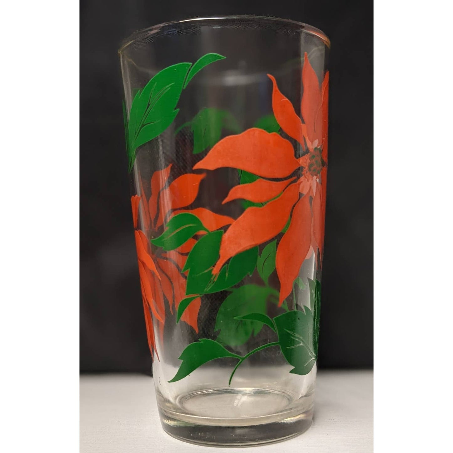 Hazel Atlas LOT OF 4 Vintage Swanky Swigs Poinsettia Glass 5" Replacement Piece