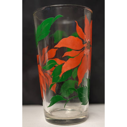 Hazel Atlas LOT OF 4 Vintage Swanky Swigs Poinsettia Glass 5" Replacement Piece