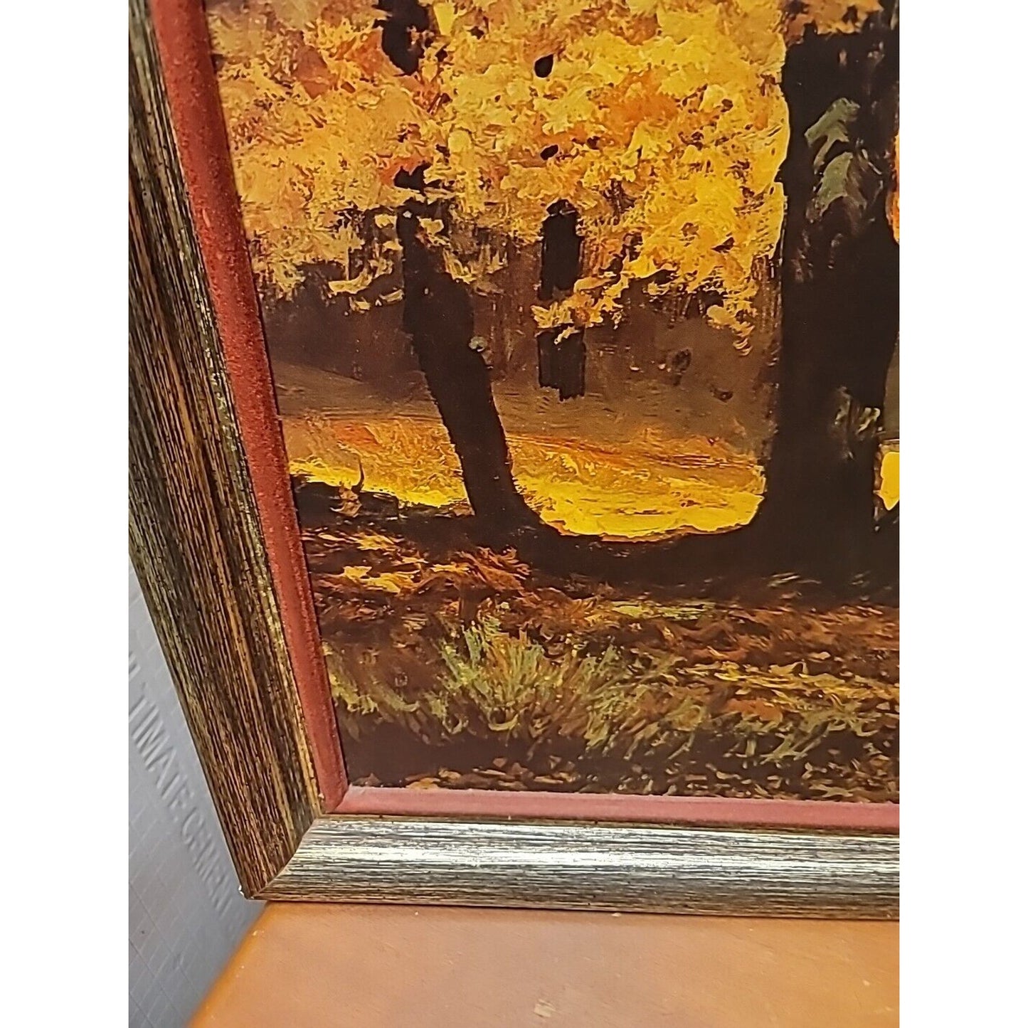 FRAMED Large 40x28 Signed Robert Wood Painting Edge of Forest Reproduction PRINT