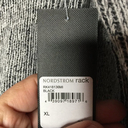 Free Press Pullover Sweater Plaited Long Sleeve Sweater Mock Neck Black Size XL