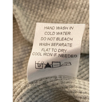 Emelia Waffle Knit Thermal Raglan Bishop Sleeve Top Sz Large in Heather Gray NWT
