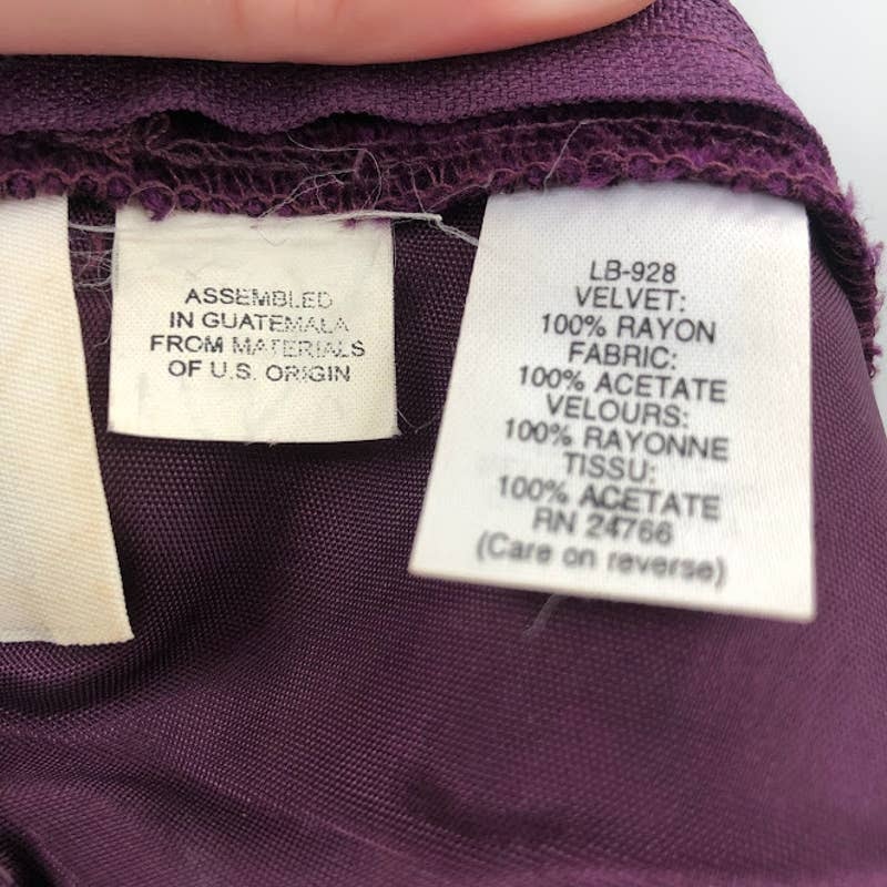 Alfred Angelo Vintage Sleeveless Purple Large/Medium velvet dress Fit Flare Zip