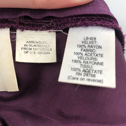 Alfred Angelo Vintage Sleeveless Purple Large/Medium velvet dress Fit Flare Zip