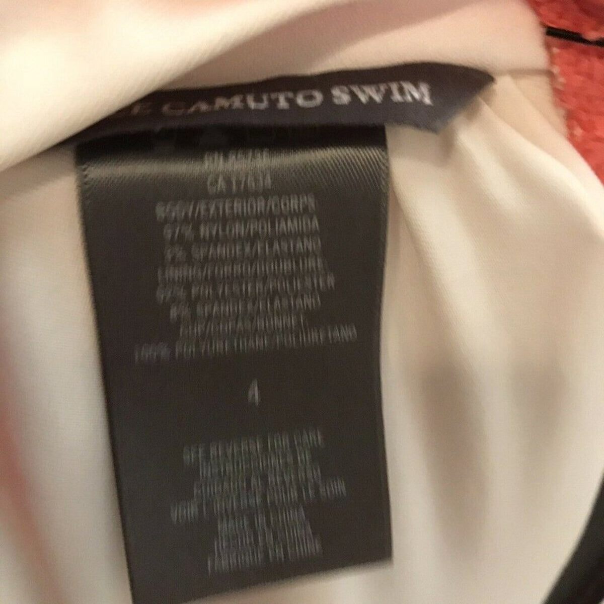 Vince Camuto Smocked Front Tie One Piece Swimsuit Size 4