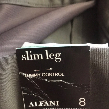 Alfani Tummy Control Slim Leg Grey Pants Size 8 Career Casual