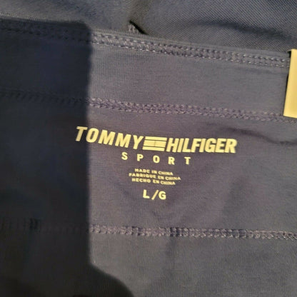TOMMY HILFIGER Blue Printed Active Wear Skinny Pants Mid Rise Size Large