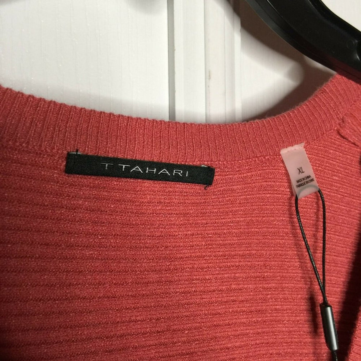 T Tahari Cardigan Sweater Dolman Sleeve V-Neck X-Large Terracotta Rose new