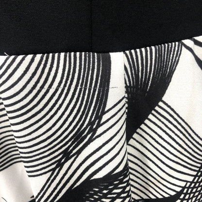 Vintage Black and White Dress Spirograph Pattern Pearl Beaded Collar