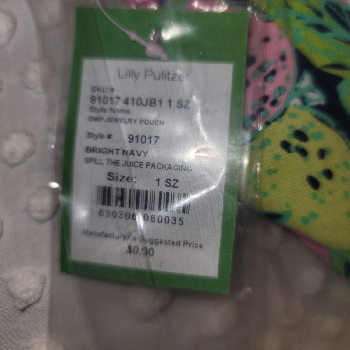Lilly Pulitzer NEW makeup jewelry Pouch bag Bright Navy Spill the Juice