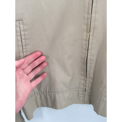 Barry Dolan 1970s Grandpa Old man Vintage Tan Full Zipper Golf Jacket Pockets