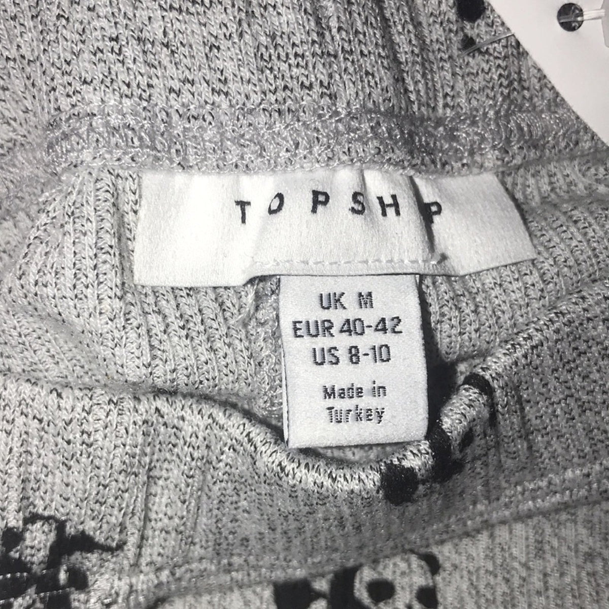 Topshop Panda Ribbed Two Piece Piece Pajama Set