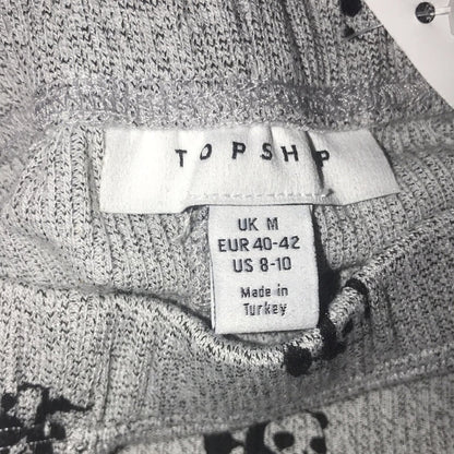 Topshop Panda Ribbed Two Piece Piece Pajama Set