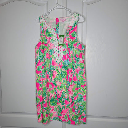 Lilly Pulitzer Gabby Palm-Monkey Shift Dress in Raz Berry Catty Shack 16