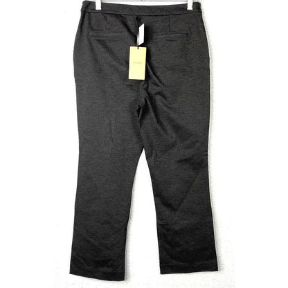 Halogen Stretch Flat Front Side Zip Crop Pants Sz Large in Charcoal Heather NWT