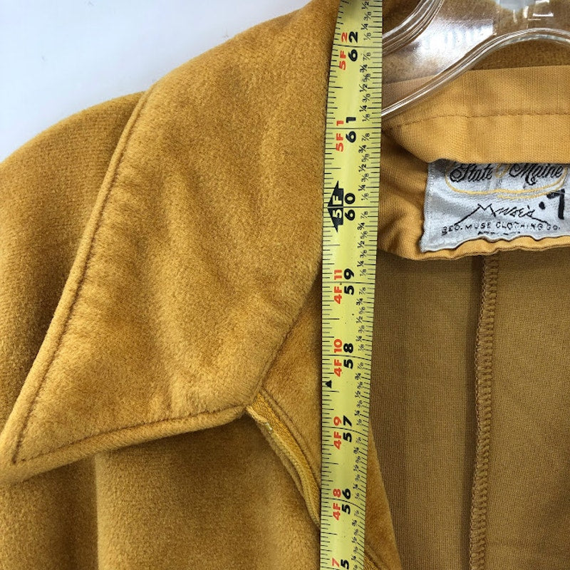 State Maine Vintage goldenrod jumpsuit large Velveteen One Piece Wide lapel