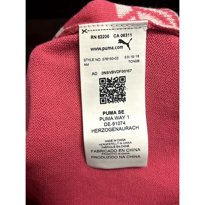 Puma NEW Evoknit Dassler Carmine Rose Pink Golf Sweater Size Small