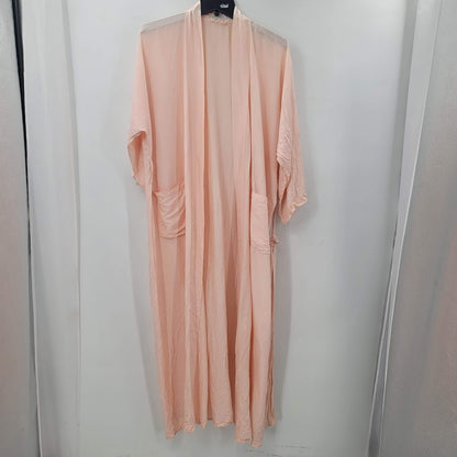 Lillian Vernon Size Medium Pink Long 100% Silk Vintage Robe Hollywood Glam Diva