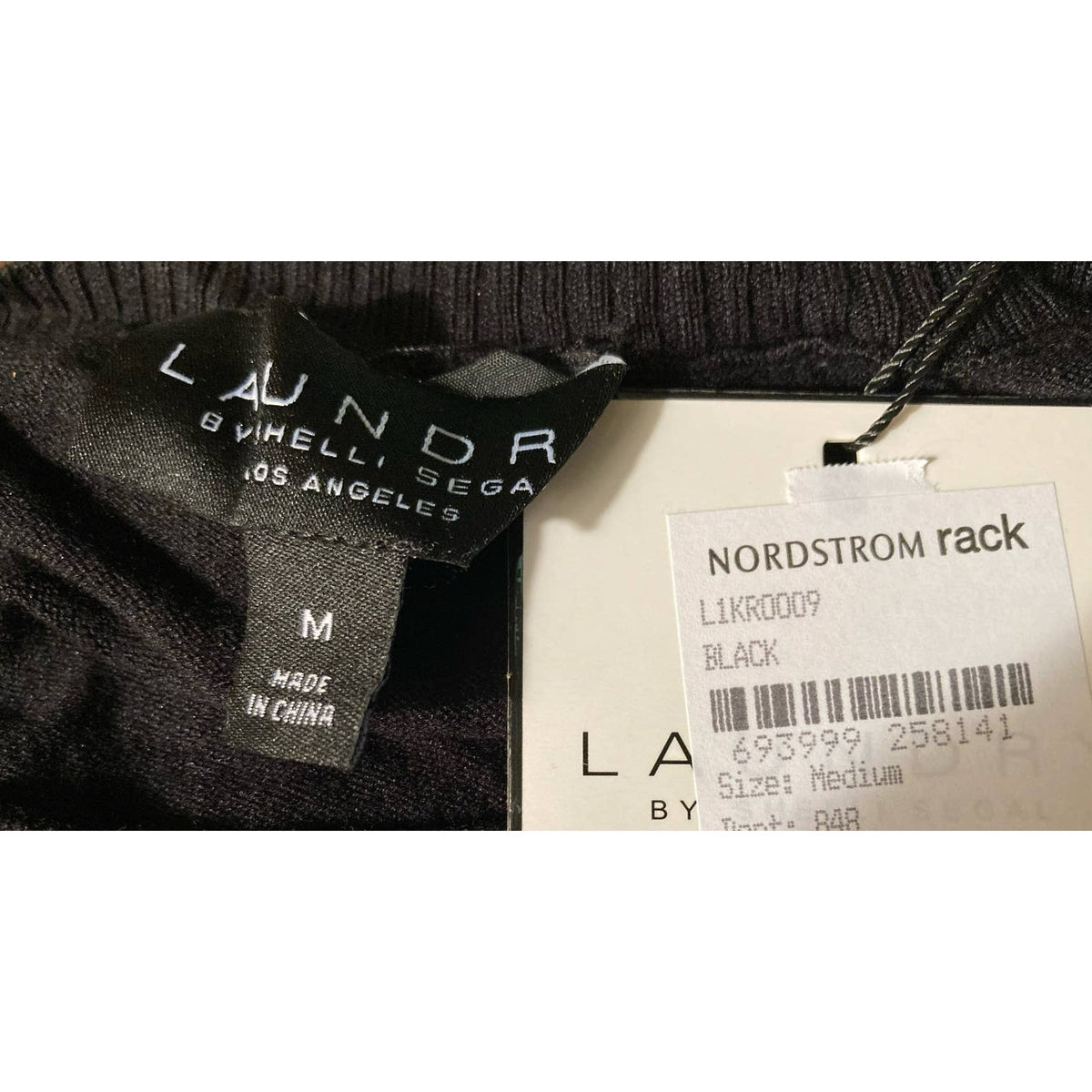 Laundry by Shelli Segal Twofer Sweater Top Medium Black & White NEW Puff Sleeve