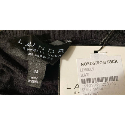 Laundry by Shelli Segal Twofer Sweater Top Medium Black & White NEW Puff Sleeve
