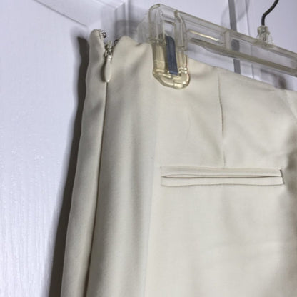 Randy Kemper Flared Leg Dress Pants Side Zip Mid Rise Ivory Size 4 Waist 28