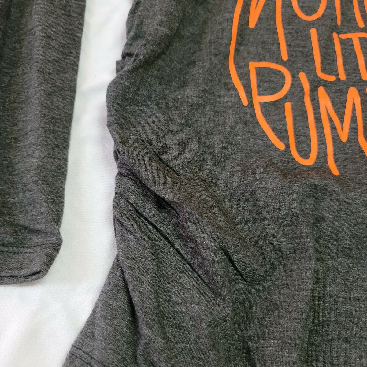Instant Message "Mommy's Little Pumpkins" Maternity Tee Long Sleeve Gray Medium