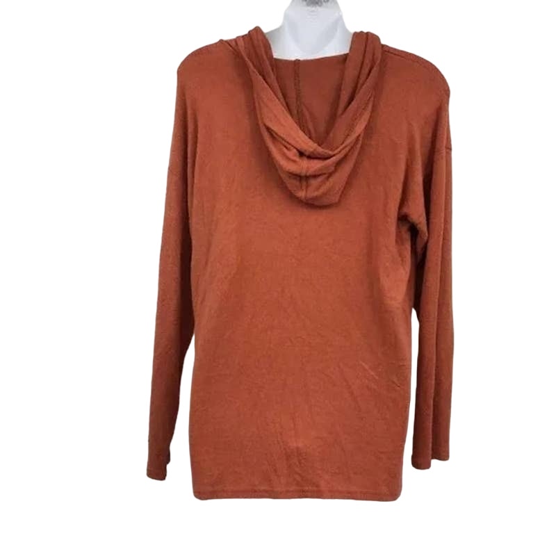CENY Women's Pullover Hoodie Large Rust NEW Drop Shoulder Lightweight Fleece