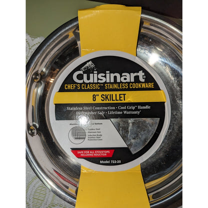 Cuisinart open skillet pan Chefs Classic Stainless steel 8" cookware