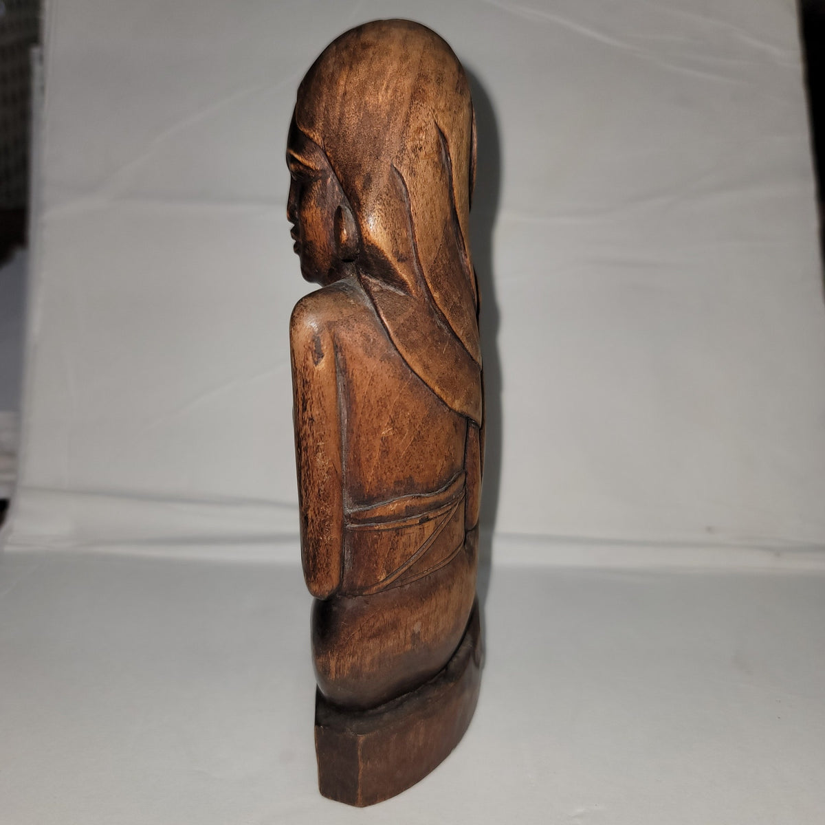 Signed Bali wood carving carved hard wood Balinese Carved Young Man