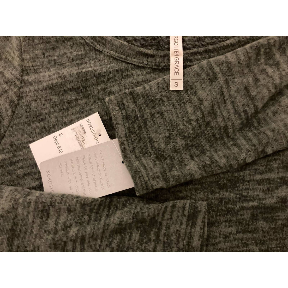 Forgotten Grace Women's Brushed Hacci Pullover Tunic Top Small Hunter Green NWT