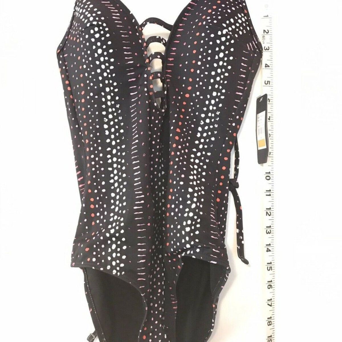 Rachel Roy Halter Spotted Padded One Piece Swim Size Small