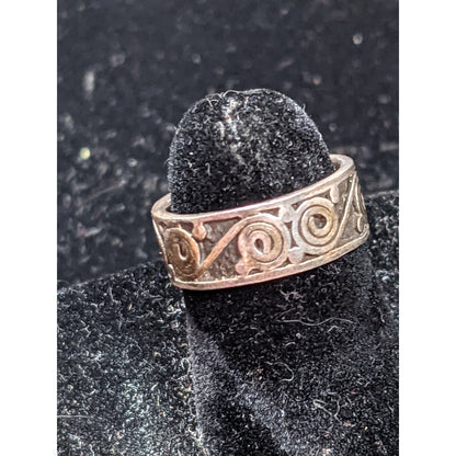 Vintage Handmade 925 Sterling Silver Celtic Filigree Spiral Pinky Small Ring 4.5
