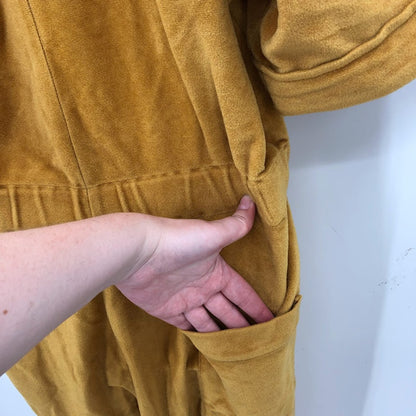 State Maine Vintage goldenrod jumpsuit large Velveteen One Piece Wide lapel