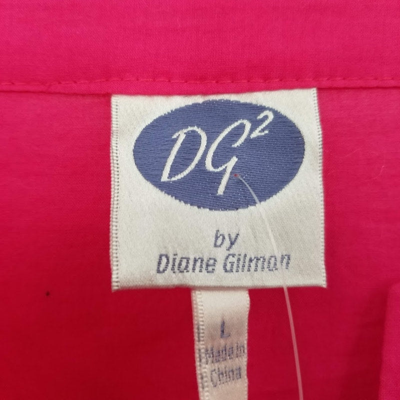 Diane Gilman NWT Embroidered Pink Long Sleeve Blouse Size Large