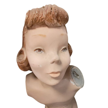 SPRITELY KID vintage GIRL mannequin with stand NO Arms 40's Victory roll Hairdo