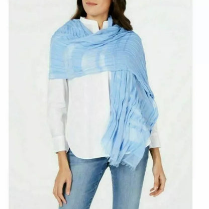 INC International Concepts Sheer Stripes Wrap Blue