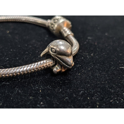 Pandora Moments 925 Sterling Silver ALE Dolphin Ocean Marine Bead Bracelet Charm