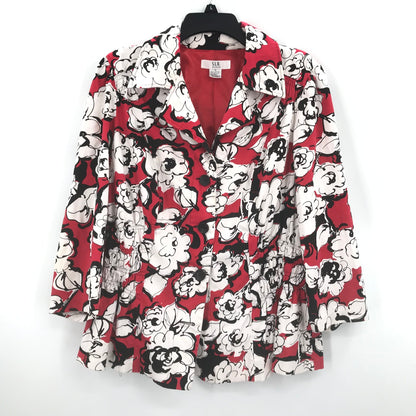 S.L.B Long Sleeve Button Up Shirt Top Blouse Floral Print Vintage 1X