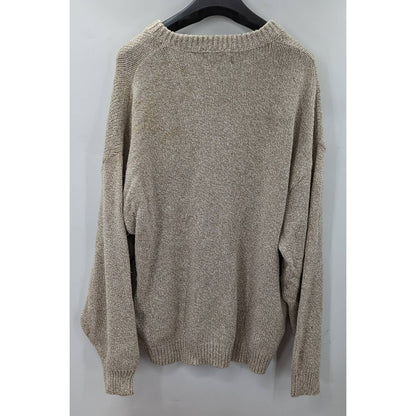 Roundtree & Yorke Authentic Outfitters Tan Knit Sweater Extra Large XL V Neck