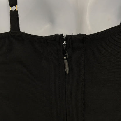 Few Moda Sleeveless Spaghetti Strap Corset Deep V Bodycon Dress Back Zip Medium