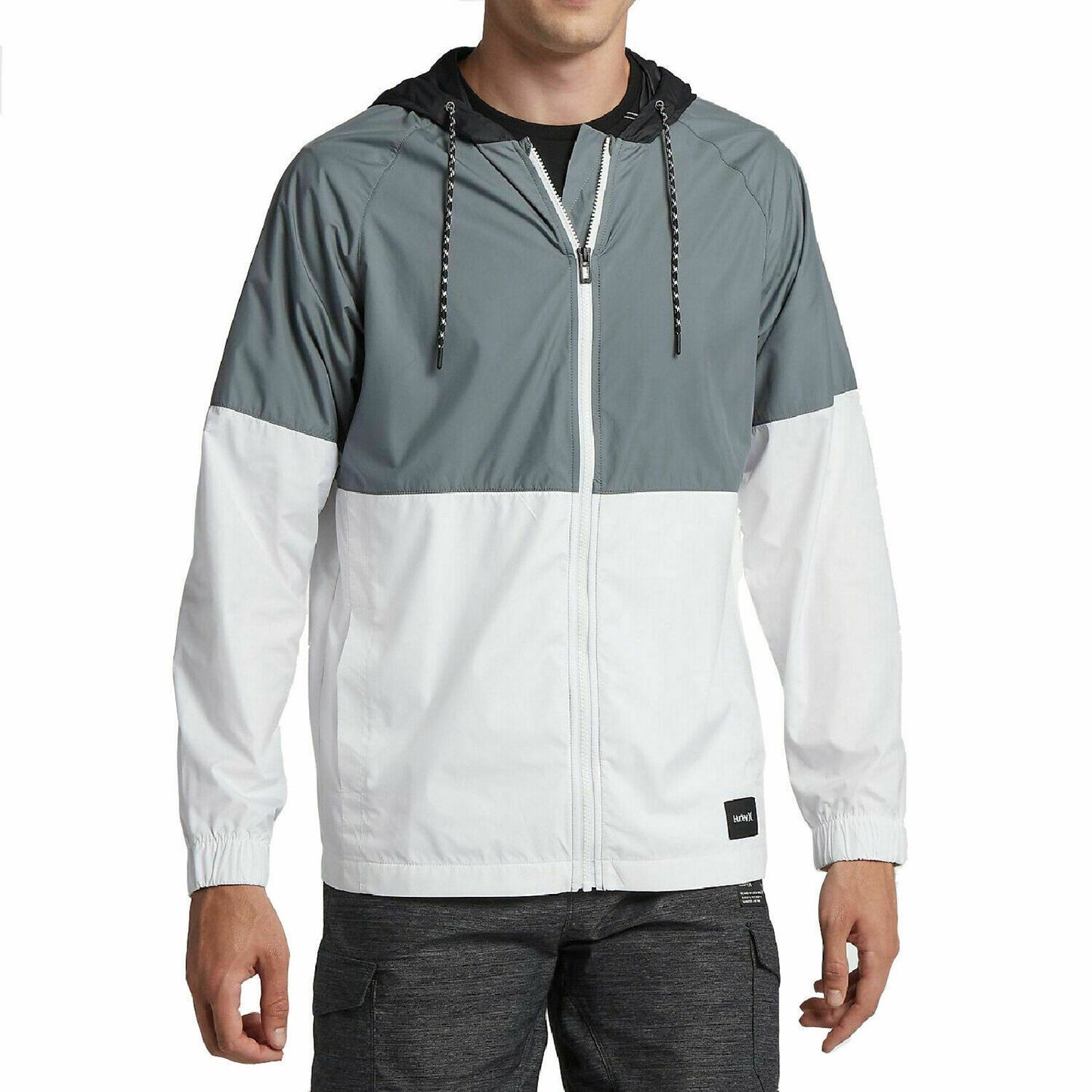 Hurley Pistol River Full-Zip Hooded Jacket Long Sleeves Front Zip Closure Medium