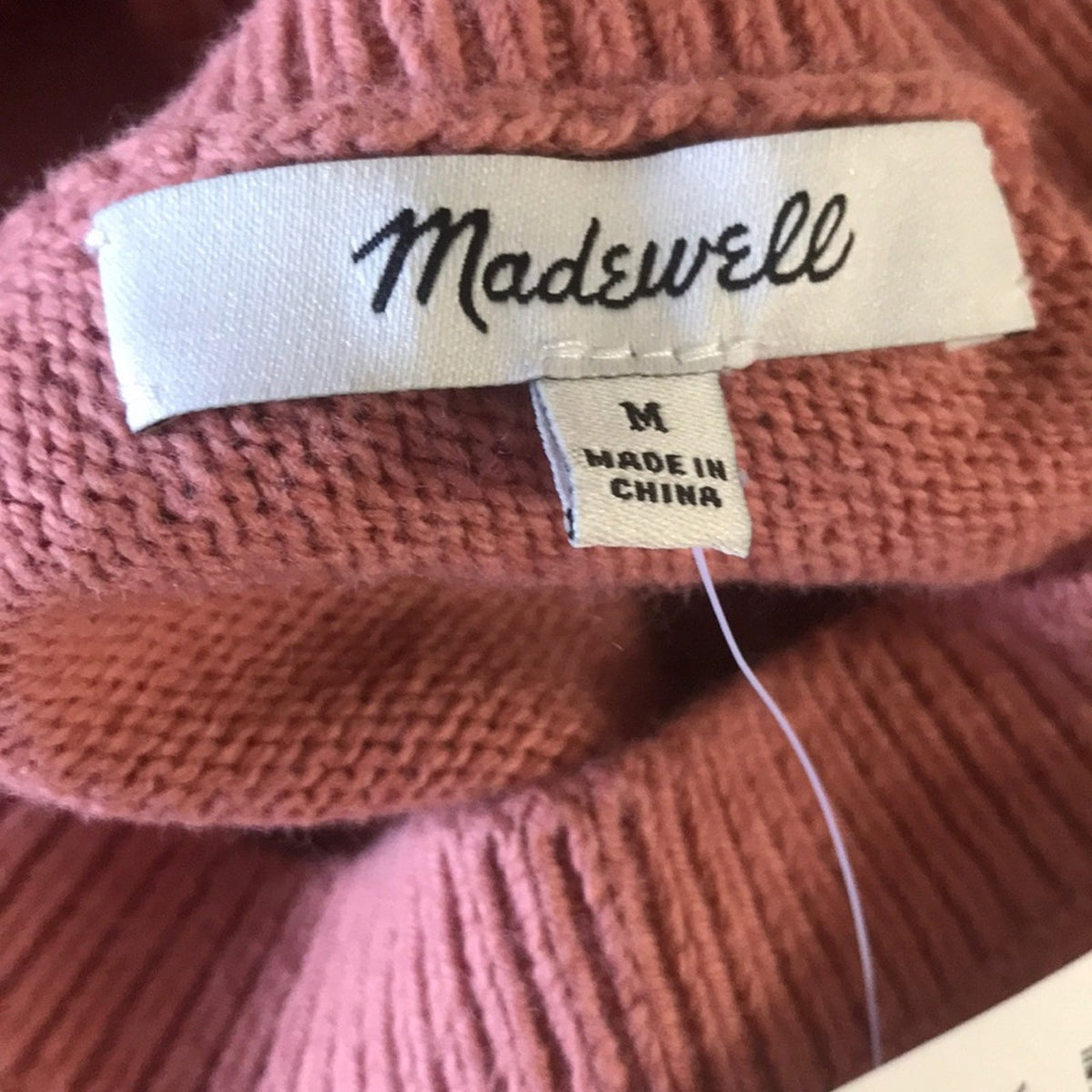Madewell Rosewood Pink Double V Pullover Sweater Medium NEW cozy winter oversize