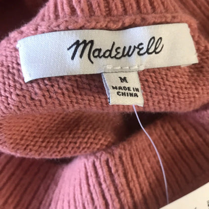 Madewell Rosewood Pink Double V Pullover Sweater Medium NEW cozy winter oversize