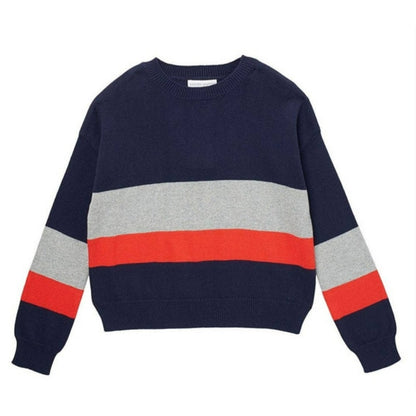 Harper Canyon Long Sleeve Sweater Extra Large Navy Peacock NWT Sparkly Stripe